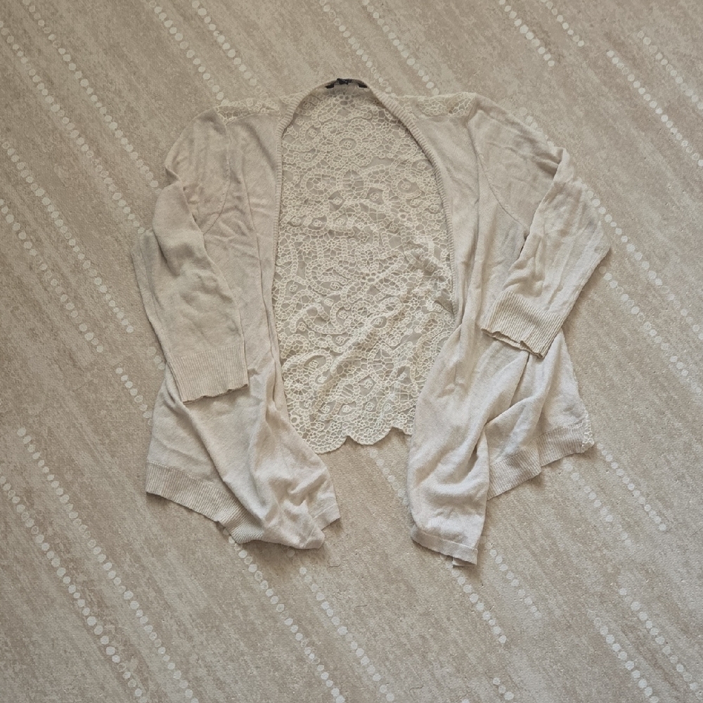 American Eagle Outfitters Cream Cardigan Sweater